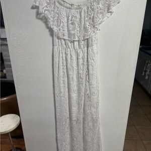 Soma White Sheer Lace Maxi Dress